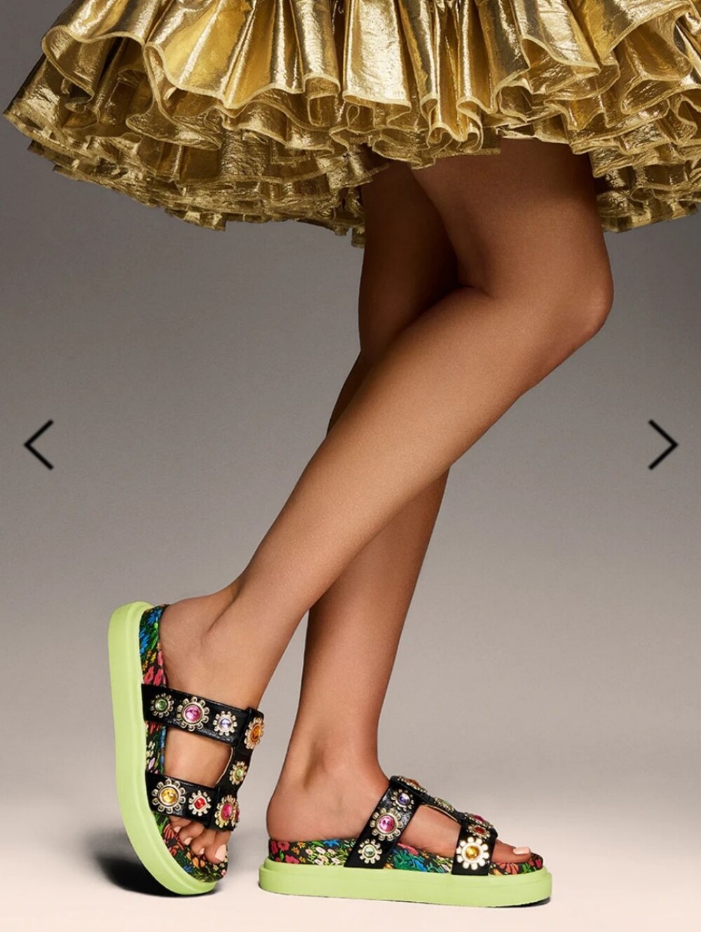 Betsey Johnson Madoxx Ditsy Floral Flatform Slide Sandals